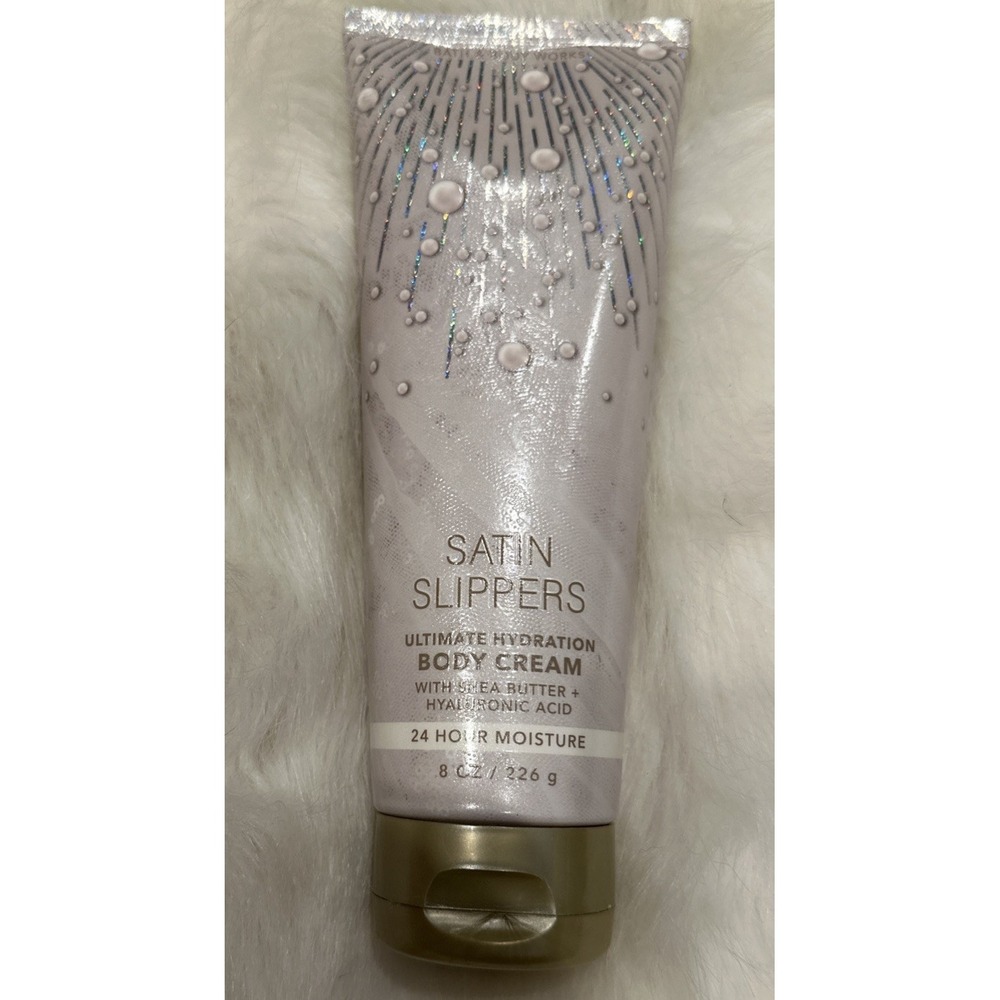 NEW Satin Slippers 8 oz Ultimate Moisturizer Lotion Body Cream Bath & Body Works